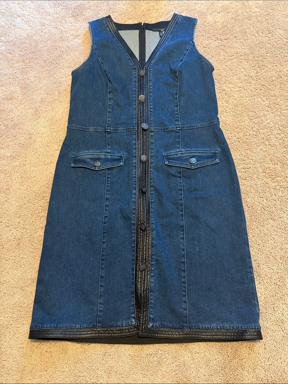 White House Black Market Dark Blue Denim Midi Dress